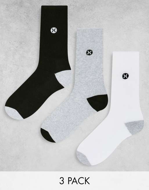 Hurley 3 pack crew sock in pattern