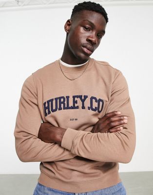 Hurley Applique sweatshirt in brown