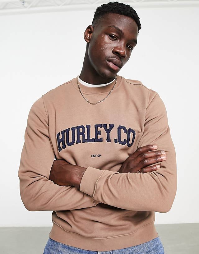 Hurley - applique sweatshirt in brown