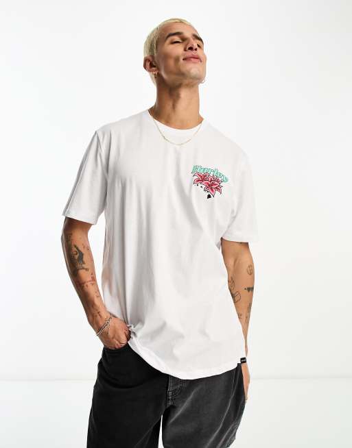 Hurley back print t-shirt in white | ASOS