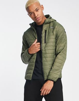 Hurley Balsam quilted packable jacket in khaki