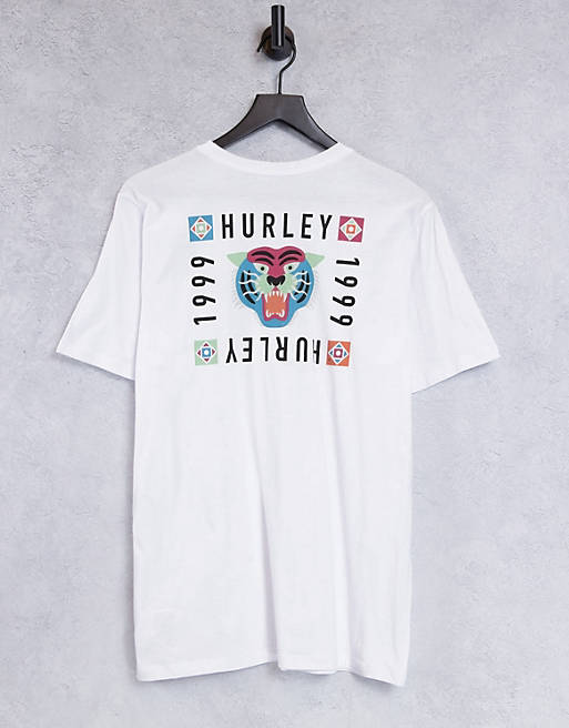 Hurley Bengal back print t-shirt in white