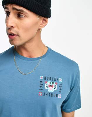 Hurley bengal t-shirt in blue - ASOS Price Checker