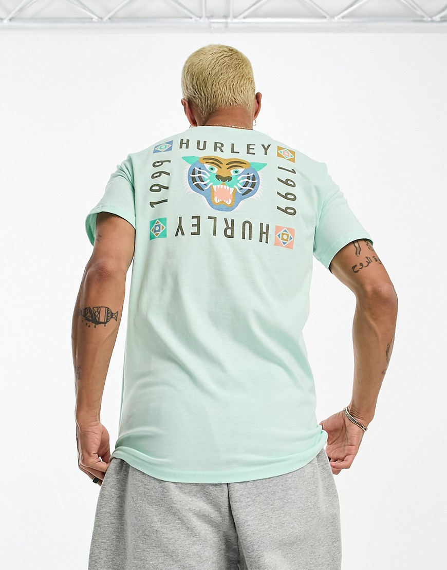 Hurley bengal t-shirt in mint-Blue