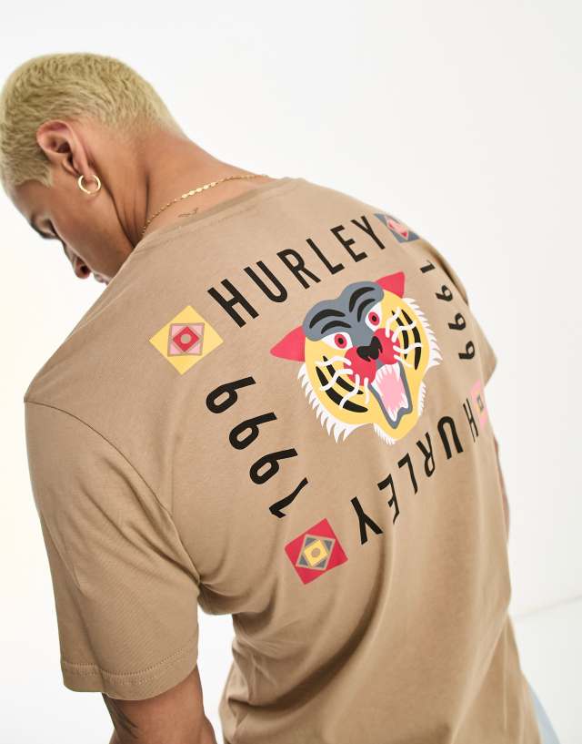 Hurley bengal t-shirt in tan