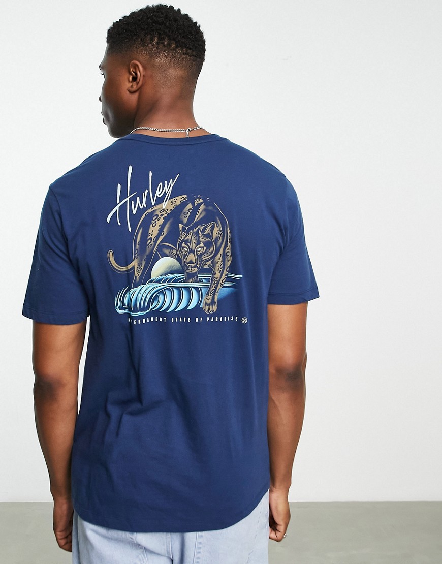 Hurley Big Kat t-shirt in navy