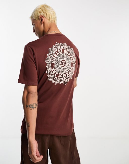 Hurley – Brązowy T-shirt z mandalą