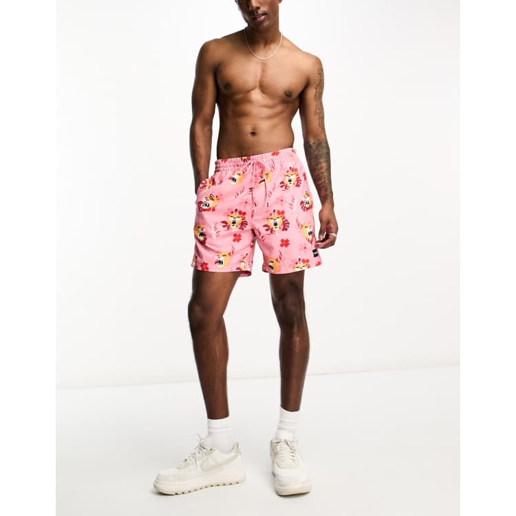 Mens pink 2025 hurley swim trunks