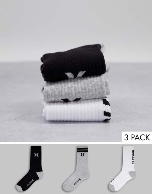 Hurley - Confezione da 3 paia di calzini in spugna multicolore con stampa