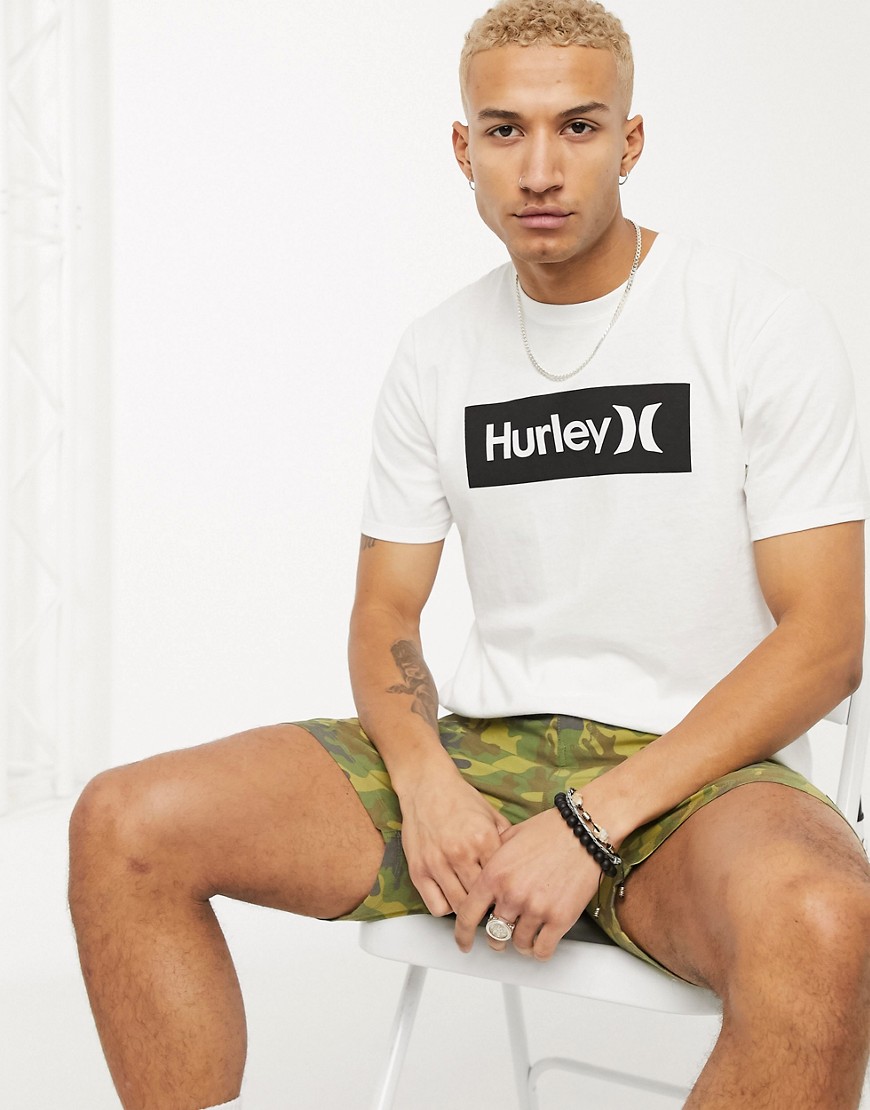 Hurley – Core – One and Only – Vit t-shirt med fyrkantig logga