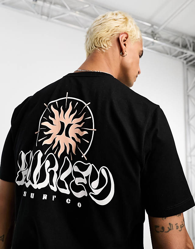 Hurley - cosmic groove back print t-shirt in black