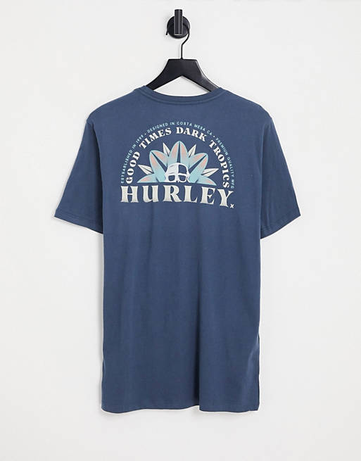 Hurley - Dark Tropics - T-shirt in marineblauw