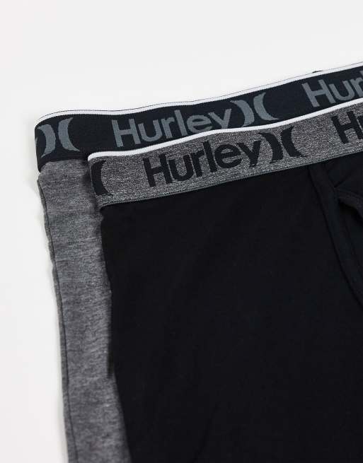  Hurley Men's 2 Pack Everyday Boxer Briefs, Playa Blue