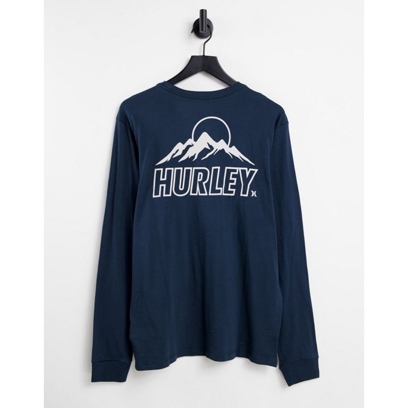 Hurley – Everyday Everest – Langärmliges Shirt in Marineblau