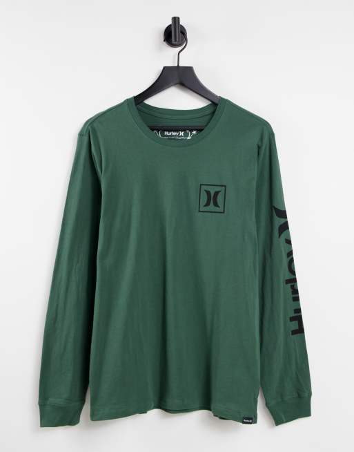 Hurley – Everyday One and Only – Langärmliges Shirt in Grün