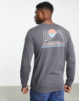Hurley Explore the great outdoors long sleeve t-shirt in grey