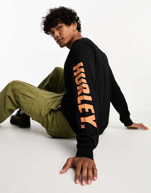 Hurley - Fastlane - Sort langærmet t-shirt
