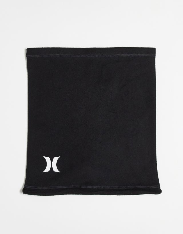 Hurley fleece neck warmer in black