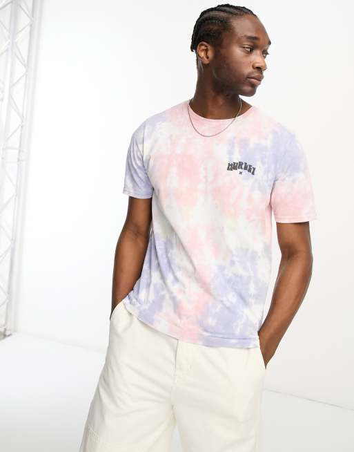 Hurley – Groove – Liliowy T-shirt z efektem tie-dye