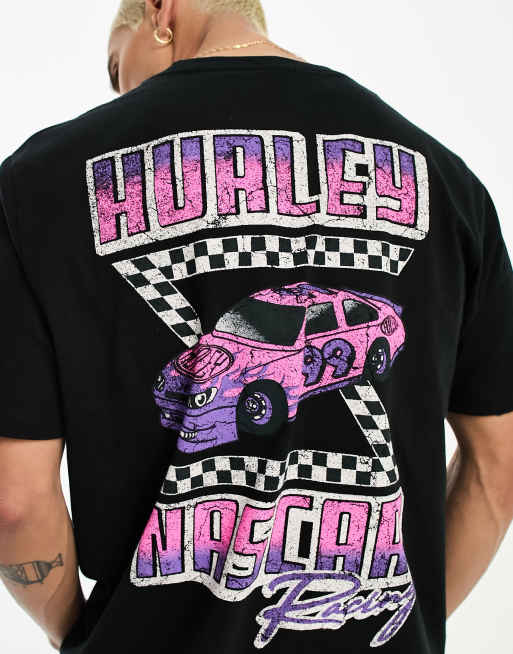 Hurley - Nascar - T-shirt met print op de achterkant in zwart
