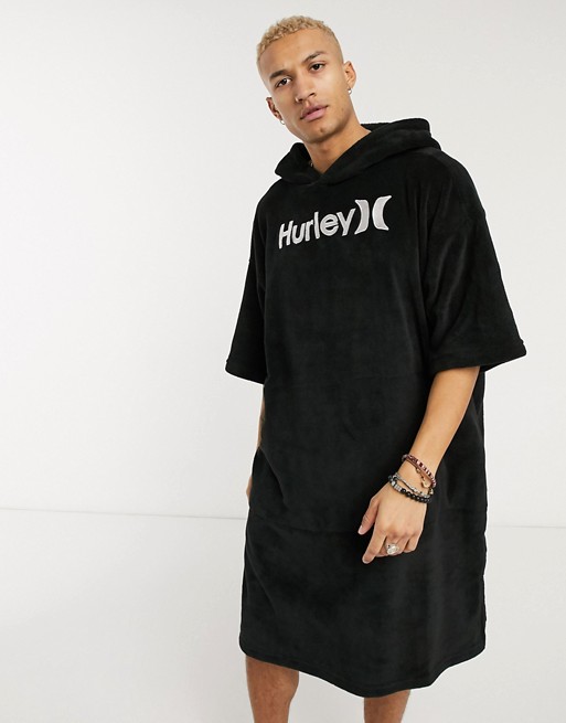 Hurley One and Only Poncho towel in black