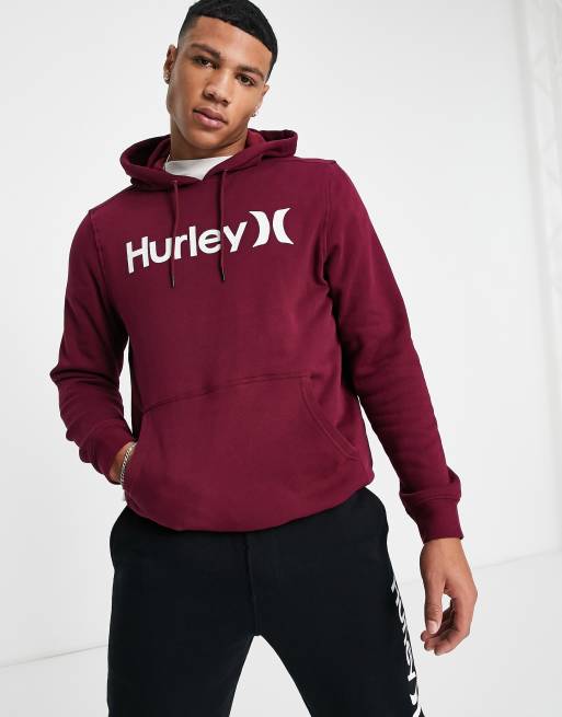 Hurley One Only Solid Summer hoodie in burgundy