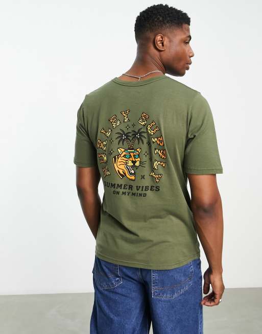 Hurley Summer Vibes t-shirt in khaki | ASOS