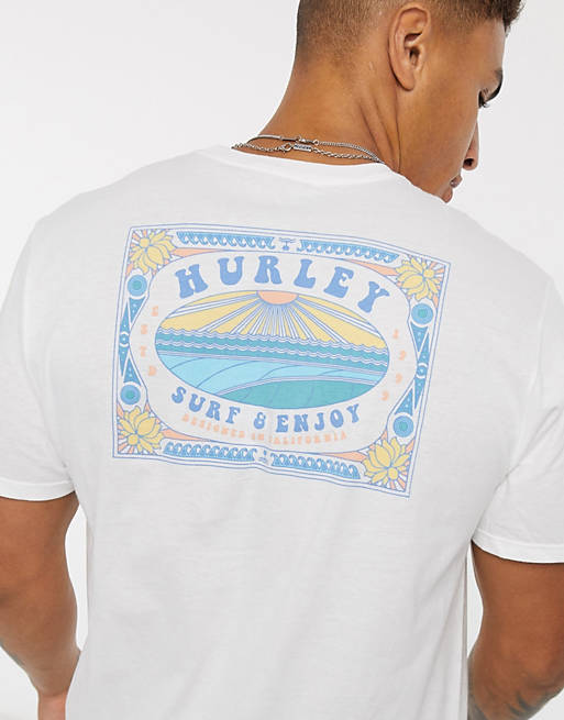 Hurley Surf And Enjoy t-shirt in white | ASOS