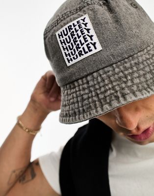 Hurley wave logo bucket hat in grey - ASOS Price Checker