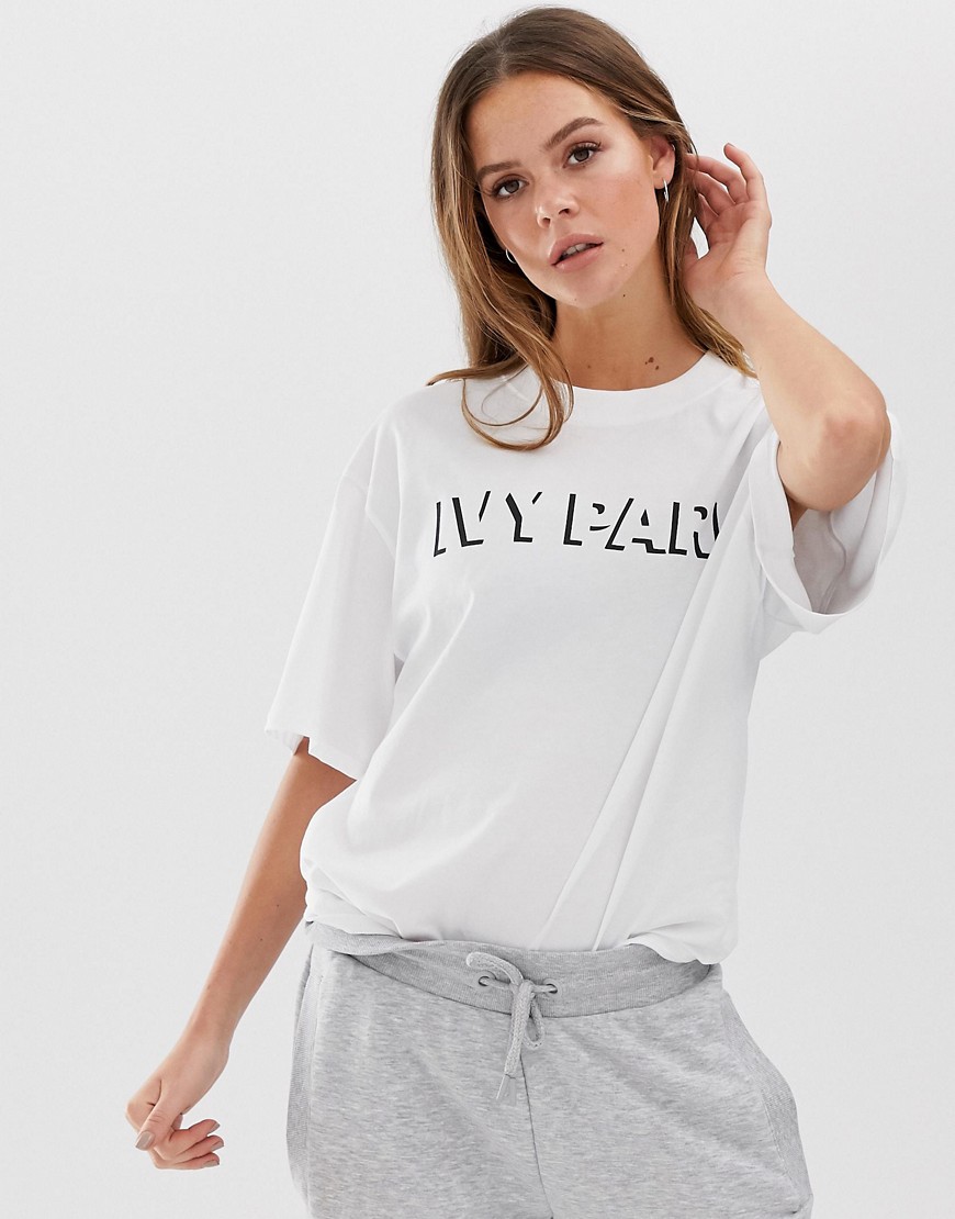 Hvid oversized T-shirt med logo fra Ivy Park