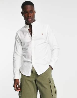 Hvid Oxford-skjorte i smal pasform fra Polo Ralph Lauren - view 1