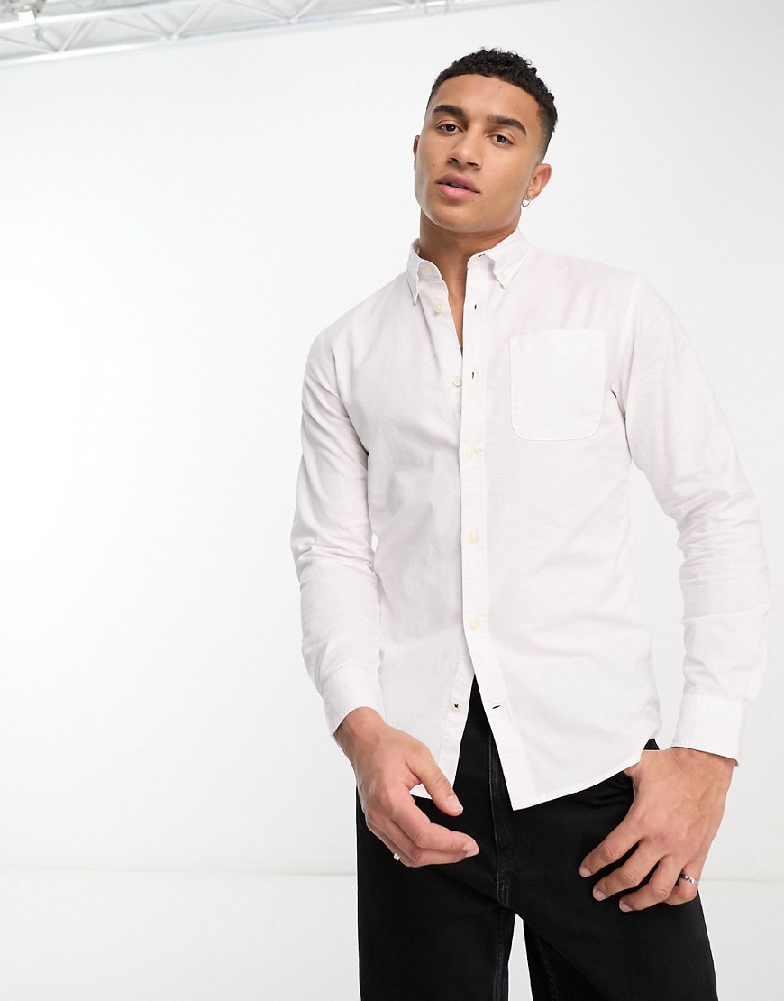 hvid oxford-skjorte med smal pasform fra jack & jones essentials
