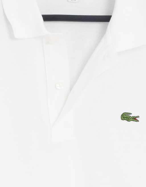 Hvid pique polo i smal pasform fra Lacoste, 4 af 4