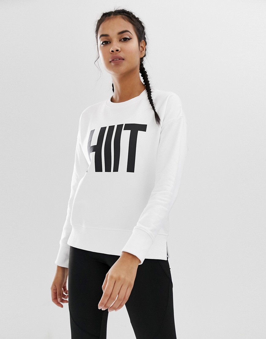 Hvid sweatshirt med logo fra HIIT