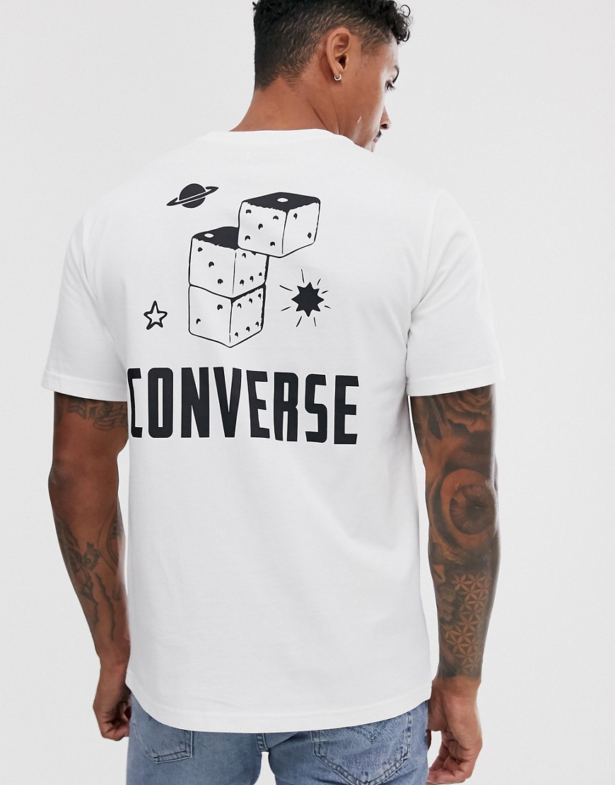 Hvid t-shirt med rygprint fra Converse