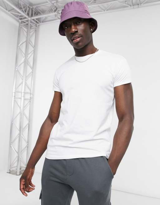 Hvid tætsiddende t-shirt fra Pull&Bear