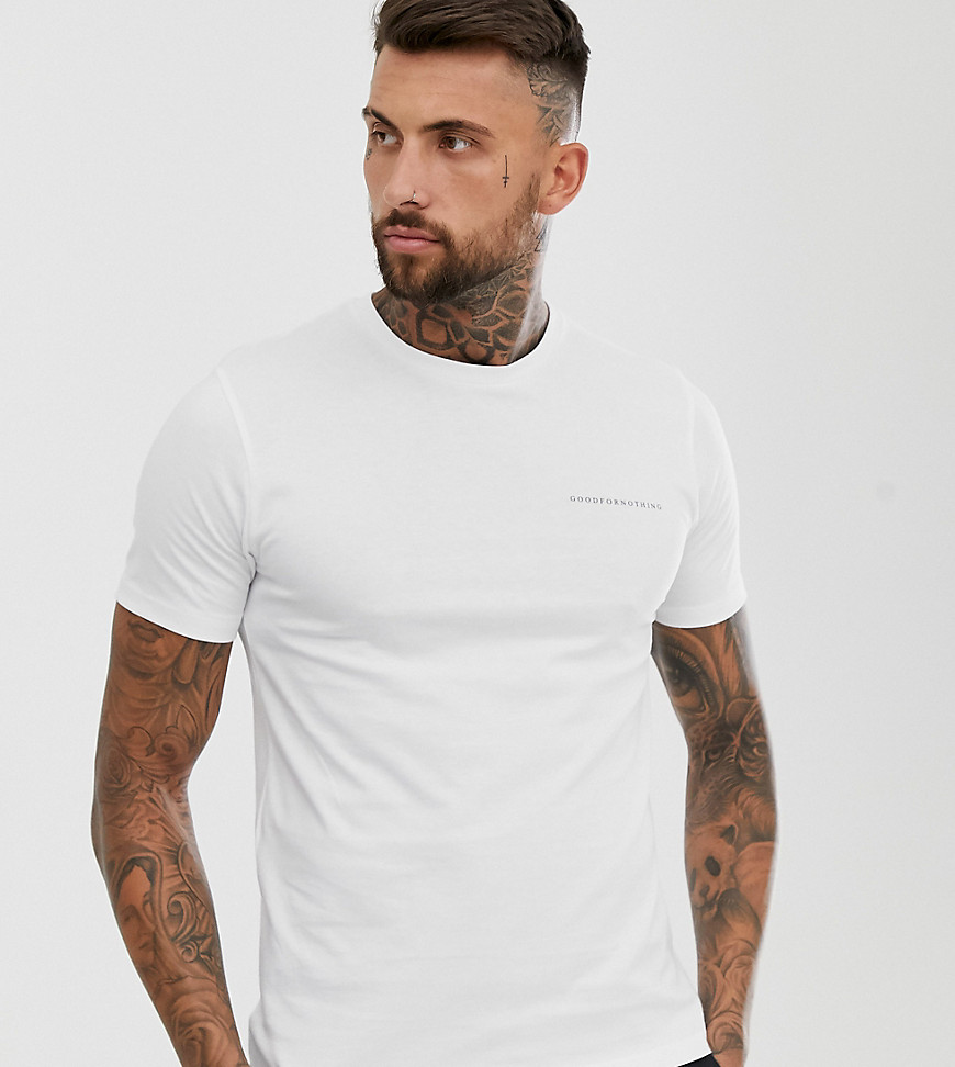 Hvid tætsiddende T-shirt med logo fra Good For Nothing