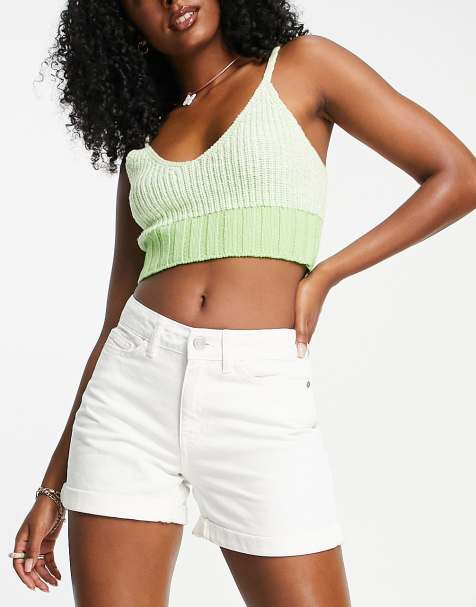 Hvide mom denim shorts fra Noisy May - view 1