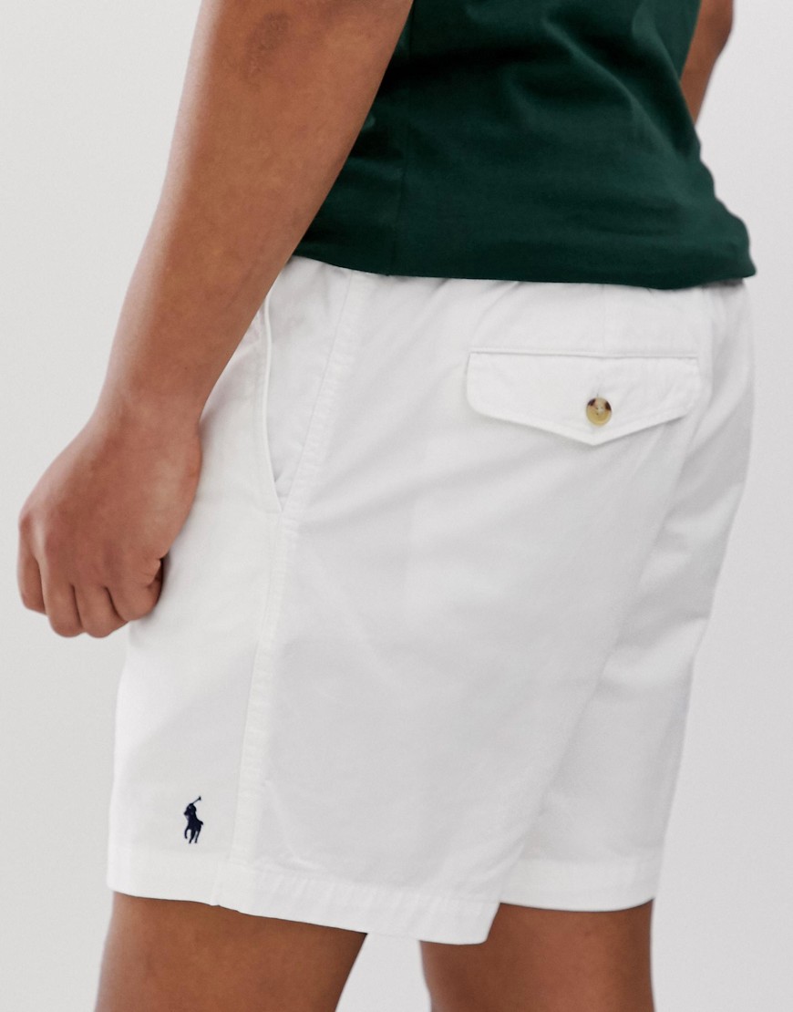 Hvide prepster chinoshorts med logo fra Polo Ralph Lauren