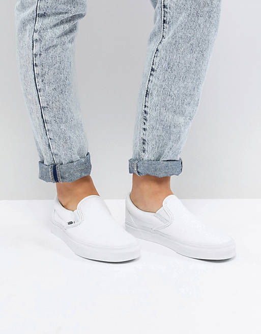 Hvide slip-on sneakers fra Vans