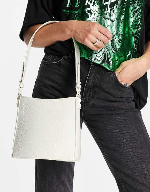 Hvisk Amble Mini faux leather shoulder bag in white ombre croc | ASOS