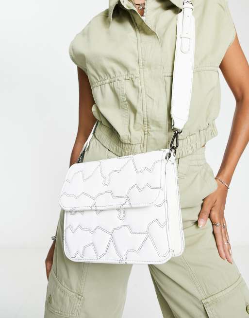 Hvisk Cayman faux leather cross body bag in white