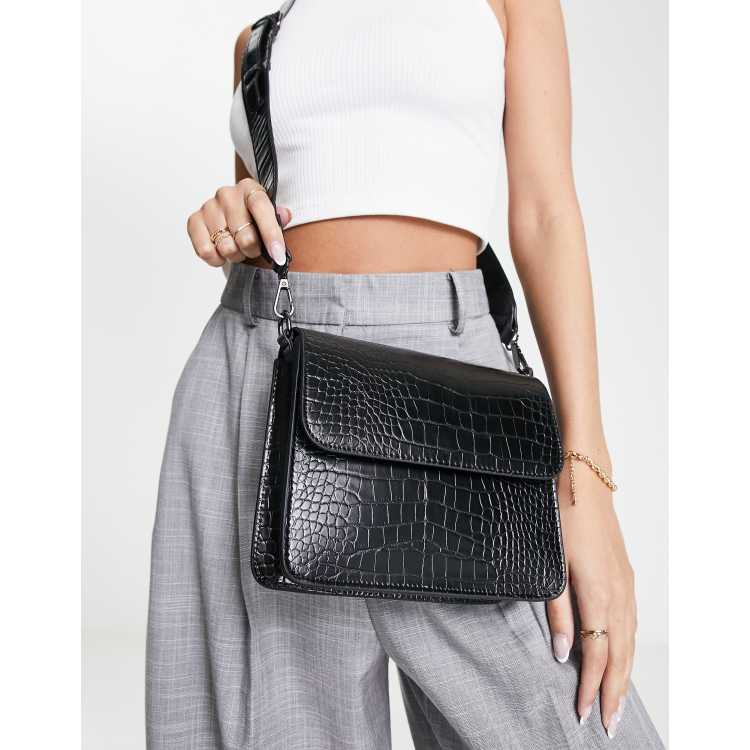 Sac bandouliere shop noir croco