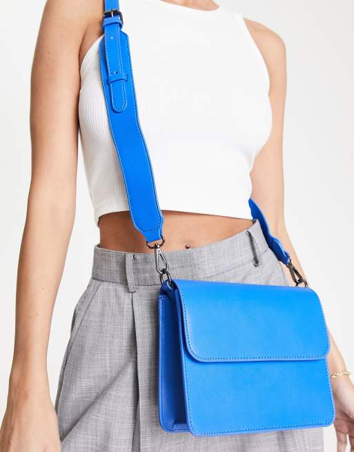 Hvisk Cayman vegan leather cross body in cobalt blue | ASOS