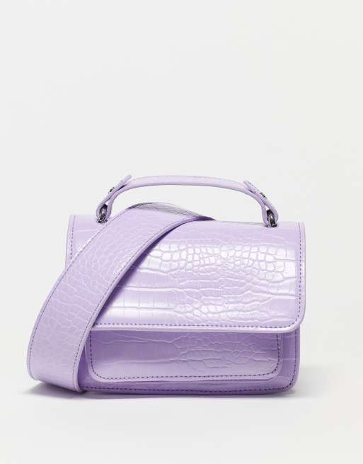 MINI FLAP croc-effect vegan leather