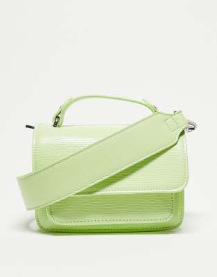 Hvisk Renei vegan leather mini cross body bag in lime-Green