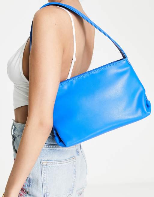 Hvisk Scape faux leather shoulder bag in cobalt blue