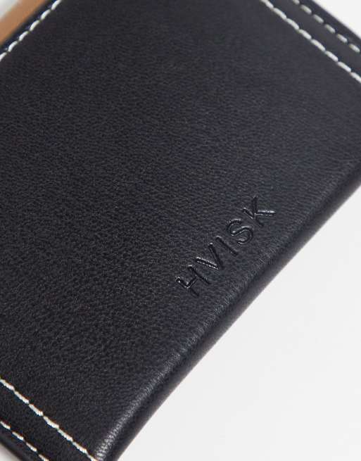 Hvisk Wave vegan leather soft wallet in neutral color block, 2 of 4