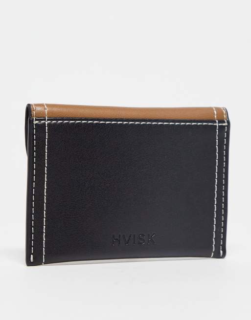 Hvisk – Weiche Geldbörse in neutralem Blockfarbendesign aus Kunstleder mit Wellendetail, 4 von 4