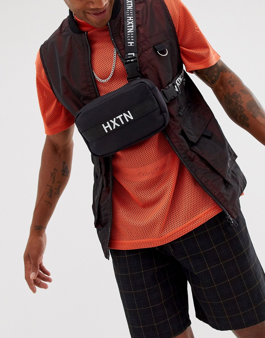 HXTN Supply multi strap cross body bag in black
